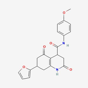 molecular formula C21H20N2O5 B5282669 7-(2-furyl)-N-(4-methoxyphenyl)-2,5-dioxo-1,2,3,4,5,6,7,8-octahydroquinoline-4-carboxamide 