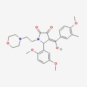 molecular formula C27H32N2O7 B5282674 5-(2,5-dimethoxyphenyl)-3-hydroxy-4-(4-methoxy-3-methylbenzoyl)-1-[2-(morpholin-4-yl)ethyl]-2,5-dihydro-1H-pyrrol-2-one 