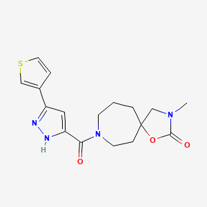 molecular formula C17H20N4O3S B5282682 3-methyl-8-{[3-(3-thienyl)-1H-pyrazol-5-yl]carbonyl}-1-oxa-3,8-diazaspiro[4.6]undecan-2-one 