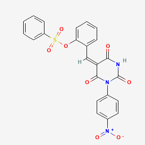 2-{[1-(4-nitrophenyl)-2,4,6-trioxotetrahydro-5(2H)-pyrimidinylidene]methyl}phenyl benzenesulfonate