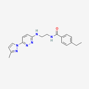 4-ethyl-N-(2-{[6-(3-methyl-1H-pyrazol-1-yl)-3-pyridazinyl]amino}ethyl)benzamide