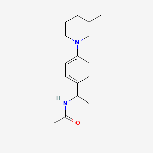 molecular formula C17H26N2O B5282725 N-{1-[4-(3-methylpiperidin-1-yl)phenyl]ethyl}propanamide 