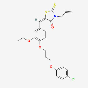 (5E)-5-{4-[3-(4-chlorophenoxy)propoxy]-3-ethoxybenzylidene}-3-(prop-2-en-1-yl)-2-thioxo-1,3-thiazolidin-4-one