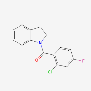 molecular formula C15H11ClFNO B5282768 (2-chloro-4-fluorophenyl)(2,3-dihydro-1H-indol-1-yl)methanone 