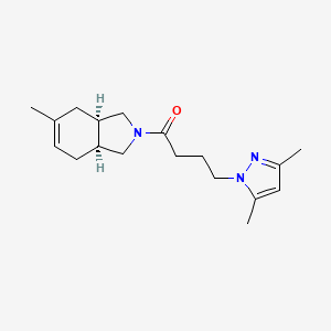 molecular formula C18H27N3O B5282776 1-[(3aR,7aS)-5-methyl-1,3,3a,4,7,7a-hexahydroisoindol-2-yl]-4-(3,5-dimethylpyrazol-1-yl)butan-1-one 