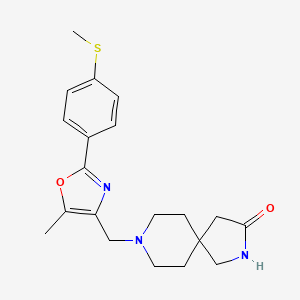 molecular formula C20H25N3O2S B5282794 8-({5-methyl-2-[4-(methylthio)phenyl]-1,3-oxazol-4-yl}methyl)-2,8-diazaspiro[4.5]decan-3-one 