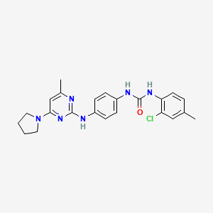 molecular formula C23H25ClN6O B5282848 N-(2-chloro-4-methylphenyl)-N'-(4-{[4-methyl-6-(1-pyrrolidinyl)-2-pyrimidinyl]amino}phenyl)urea 