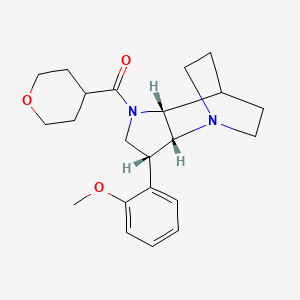 molecular formula C22H30N2O3 B5282854 (3R*,3aR*,7aR*)-3-(2-methoxyphenyl)-1-(tetrahydro-2H-pyran-4-ylcarbonyl)octahydro-4,7-ethanopyrrolo[3,2-b]pyridine 