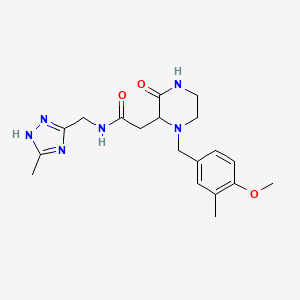 2-[1-(4-methoxy-3-methylbenzyl)-3-oxo-2-piperazinyl]-N-[(5-methyl-1H-1,2,4-triazol-3-yl)methyl]acetamide