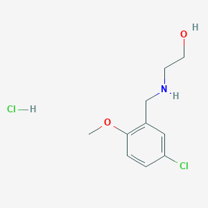 molecular formula C10H15Cl2NO2 B5282924 2-[(5-Chloro-2-methoxyphenyl)methylamino]ethanol;hydrochloride 