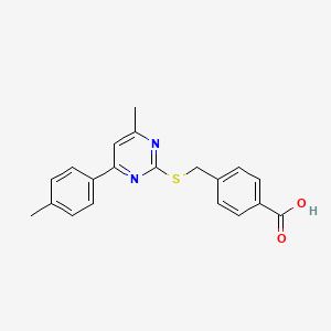 4-[[4-Methyl-6-(4-methylphenyl)pyrimidin-2-yl]sulfanylmethyl]benzoic acid