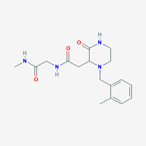 molecular formula C17H24N4O3 B5282956 N~1~-methyl-N~2~-{[1-(2-methylbenzyl)-3-oxo-2-piperazinyl]acetyl}glycinamide 