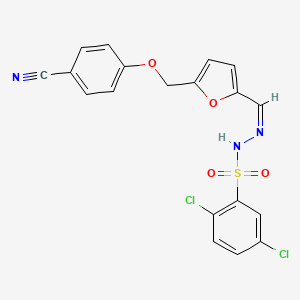 2,5-dichloro-N'-({5-[(4-cyanophenoxy)methyl]-2-furyl}methylene)benzenesulfonohydrazide