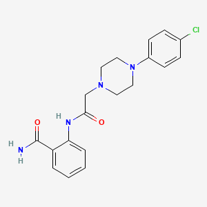 molecular formula C19H21ClN4O2 B5282994 2-({2-[4-(4-CHLOROPHENYL)PIPERAZINO]ACETYL}AMINO)BENZAMIDE 