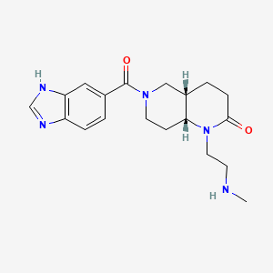 molecular formula C19H25N5O2 B5283010 rel-(4aS,8aR)-6-(1H-benzimidazol-5-ylcarbonyl)-1-[2-(methylamino)ethyl]octahydro-1,6-naphthyridin-2(1H)-one dihydrochloride 