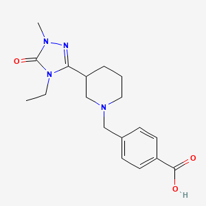 molecular formula C18H24N4O3 B5283017 4-{[3-(4-ethyl-1-methyl-5-oxo-4,5-dihydro-1H-1,2,4-triazol-3-yl)piperidin-1-yl]methyl}benzoic acid 