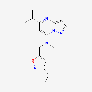 molecular formula C16H21N5O B5283023 N-[(3-ethyl-5-isoxazolyl)methyl]-5-isopropyl-N-methylpyrazolo[1,5-a]pyrimidin-7-amine 