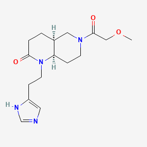 molecular formula C16H24N4O3 B5283039 (4aS*,8aR*)-1-[2-(1H-imidazol-4-yl)ethyl]-6-(methoxyacetyl)octahydro-1,6-naphthyridin-2(1H)-one 