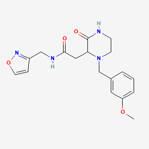 molecular formula C18H22N4O4 B5283040 N-(3-isoxazolylmethyl)-2-[1-(3-methoxybenzyl)-3-oxo-2-piperazinyl]acetamide 