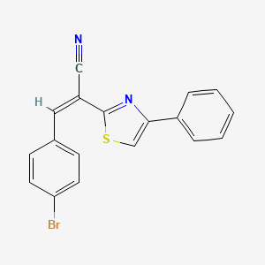 molecular formula C18H11BrN2S B5283046 (2Z)-3-(4-bromophenyl)-2-(4-phenyl-1,3-thiazol-2-yl)prop-2-enenitrile 