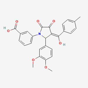 3-[(3E)-2-(3,4-dimethoxyphenyl)-3-[hydroxy-(4-methylphenyl)methylidene]-4,5-dioxopyrrolidin-1-yl]benzoic acid