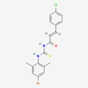 molecular formula C18H16BrClN2OS B5283070 (E)-N-[(4-bromo-2,6-dimethylphenyl)carbamothioyl]-3-(4-chlorophenyl)prop-2-enamide 