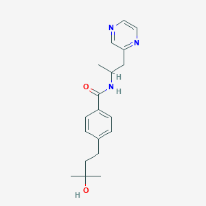 4-(3-hydroxy-3-methylbutyl)-N-[1-methyl-2-(2-pyrazinyl)ethyl]benzamide