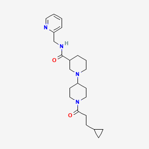 molecular formula C23H34N4O2 B5283114 1'-(3-cyclopropylpropanoyl)-N-(pyridin-2-ylmethyl)-1,4'-bipiperidine-3-carboxamide 