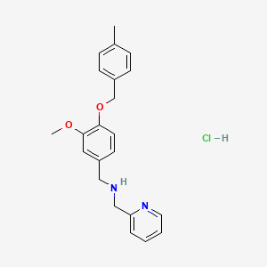 1-[3-methoxy-4-[(4-methylphenyl)methoxy]phenyl]-N-(pyridin-2-ylmethyl)methanamine;hydrochloride