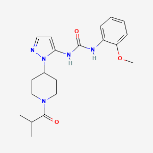 molecular formula C20H27N5O3 B5283135 N-[1-(1-isobutyrylpiperidin-4-yl)-1H-pyrazol-5-yl]-N'-(2-methoxyphenyl)urea 