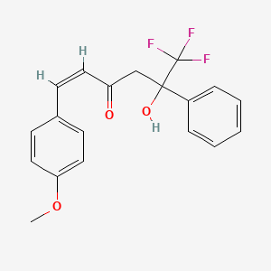 molecular formula C19H17F3O3 B5283146 6,6,6-trifluoro-5-hydroxy-1-(4-methoxyphenyl)-5-phenyl-1-hexen-3-one 