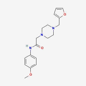 molecular formula C18H23N3O3 B5283184 2-[4-(furan-2-ylmethyl)piperazin-1-yl]-N-(4-methoxyphenyl)acetamide 