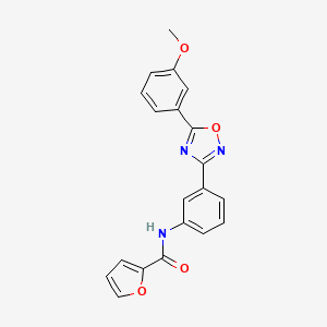 molecular formula C20H15N3O4 B5283197 N-{3-[5-(3-methoxyphenyl)-1,2,4-oxadiazol-3-yl]phenyl}-2-furamide 