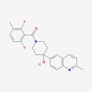 molecular formula C23H22F2N2O2 B5283226 1-(2,6-difluoro-3-methylbenzoyl)-4-(2-methylquinolin-6-yl)piperidin-4-ol 