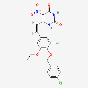 6-[(Z)-2-[3-chloro-4-[(4-chlorophenyl)methoxy]-5-ethoxyphenyl]ethenyl]-5-nitro-1H-pyrimidine-2,4-dione