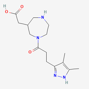 molecular formula C15H24N4O3 B5283274 {1-[3-(4,5-dimethyl-1H-pyrazol-3-yl)propanoyl]-1,4-diazepan-6-yl}acetic acid 