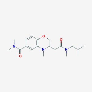 molecular formula C19H29N3O3 B5283276 3-{2-[isobutyl(methyl)amino]-2-oxoethyl}-N,N,4-trimethyl-3,4-dihydro-2H-1,4-benzoxazine-6-carboxamide 