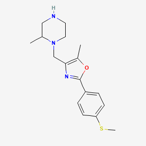 molecular formula C17H23N3OS B5283277 2-methyl-1-({5-methyl-2-[4-(methylthio)phenyl]-1,3-oxazol-4-yl}methyl)piperazine hydrochloride 