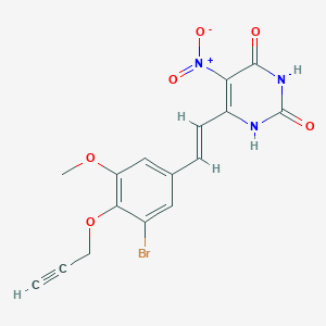 6-{(E)-2-[3-bromo-5-methoxy-4-(prop-2-yn-1-yloxy)phenyl]ethenyl}-5-nitropyrimidine-2,4(1H,3H)-dione