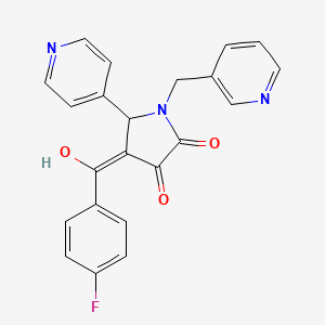 molecular formula C22H16FN3O3 B5283327 4-(4-fluorobenzoyl)-3-hydroxy-1-[(pyridin-3-yl)methyl]-5-(pyridin-4-yl)-2,5-dihydro-1H-pyrrol-2-one 