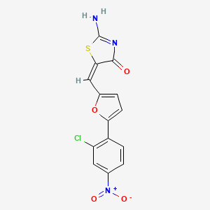 molecular formula C14H8ClN3O4S B5283345 5-{[5-(2-chloro-4-nitrophenyl)-2-furyl]methylene}-2-imino-1,3-thiazolidin-4-one 