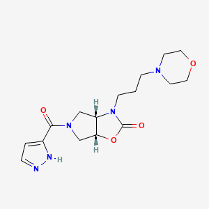 (3aS,6aR)-3-(3-morpholin-4-ylpropyl)-5-(1H-pyrazole-5-carbonyl)-3a,4,6,6a-tetrahydropyrrolo[3,4-d][1,3]oxazol-2-one