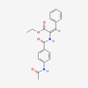 molecular formula C20H20N2O4 B5283370 ethyl 2-{[4-(acetylamino)benzoyl]amino}-3-phenylacrylate 