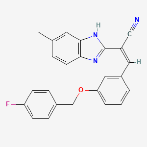 (2Z)-3-{3-[(4-fluorobenzyl)oxy]phenyl}-2-(5-methyl-1H-benzimidazol-2-yl)prop-2-enenitrile