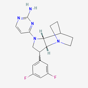 4-[(2R,3R,6R)-3-(3,5-difluorophenyl)-1,5-diazatricyclo[5.2.2.02,6]undecan-5-yl]pyrimidin-2-amine