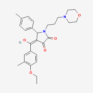 molecular formula C28H34N2O5 B5283397 4-(4-ethoxy-3-methylbenzoyl)-3-hydroxy-5-(4-methylphenyl)-1-[3-(morpholin-4-yl)propyl]-2,5-dihydro-1H-pyrrol-2-one 