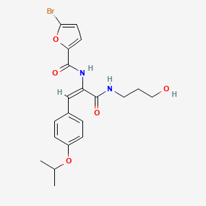 molecular formula C20H23BrN2O5 B5283414 5-bromo-N-[1-{[(3-hydroxypropyl)amino]carbonyl}-2-(4-isopropoxyphenyl)vinyl]-2-furamide 