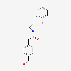 molecular formula C18H18FNO3 B5283425 (4-{2-[3-(2-fluorophenoxy)azetidin-1-yl]-2-oxoethyl}phenyl)methanol 