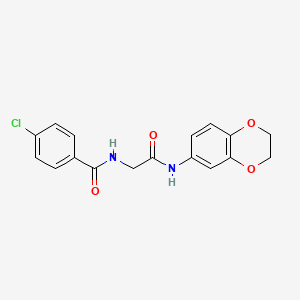 4-chloro-N-[2-(2,3-dihydro-1,4-benzodioxin-6-ylamino)-2-oxoethyl]benzamide