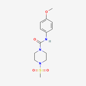 molecular formula C13H19N3O4S B5283462 4-METHANESULFONYL-N-(4-METHOXYPHENYL)PIPERAZINE-1-CARBOXAMIDE 